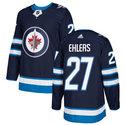 Adidas Men Winnipeg Jets 27 Nikolaj Ehlers Navy Blue Home Authentic Stitched NHL Jersey